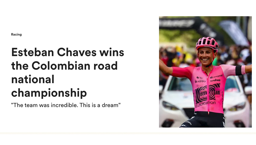 EF Pro Cycling News Update: Esteban Chaves wins the Colombian road national championship