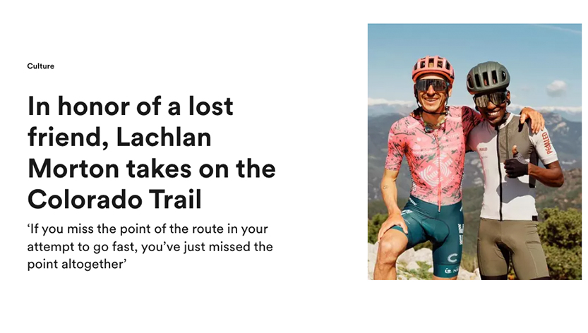 EF Pro Cycling News Update : In honor of a lost friend, Lachlan Morton takes on the Colorado Trail