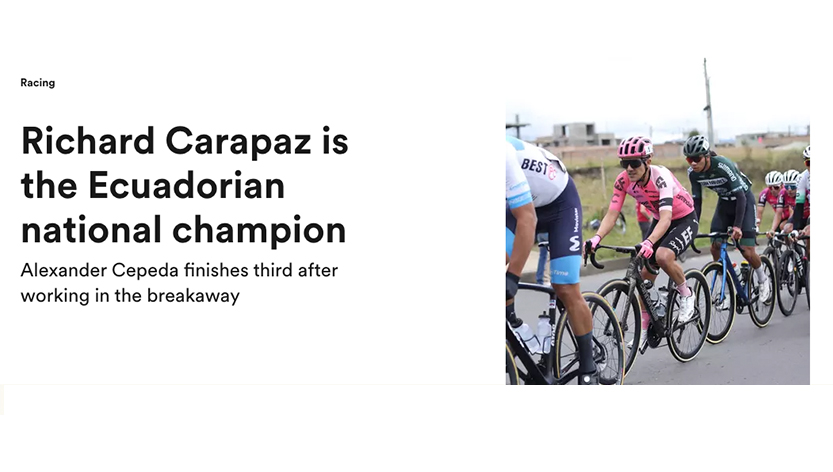 EF Pro Cycling News Update : Richard Carapaz is the Ecuadorian national champion