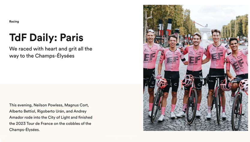EF Pro Cycling News Update: TdF Daily: Paris