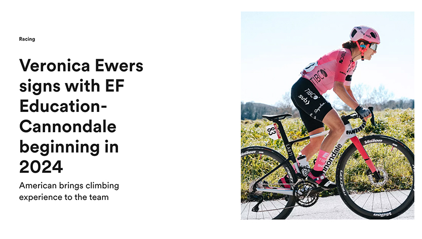 EF Pro Cycling News Update, Veronica Ewers signs with EF Education-Cannondale beginning in 2024